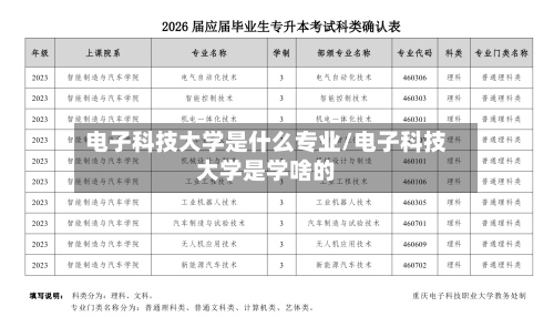 电子科技大学是什么专业/电子科技大学是学啥的-第2张图片