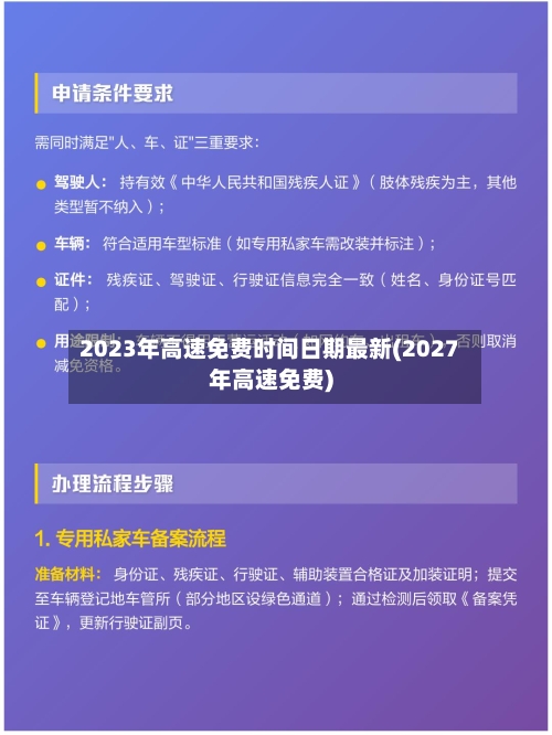 2023年高速免费时间日期最新(2027年高速免费)-第2张图片